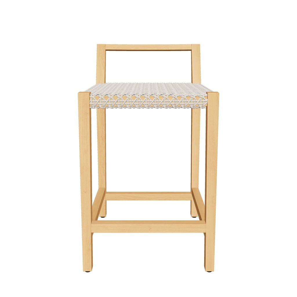 Massiver Giverola Hocker aus hochwertigem Teakholz, 80 cm hoch, perfekt für Innen- und Außenbereiche.