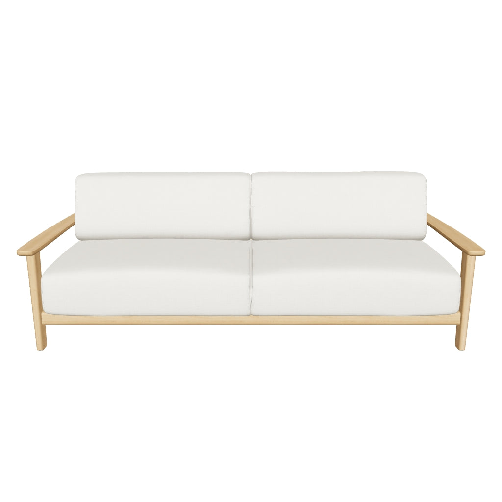 3-Sitzer-Sofa aus massivem Teakholz mit FSC-Zertifizierung, 212 cm breit, kombiniert zeitloses Design mit nachhaltigen Materialien.