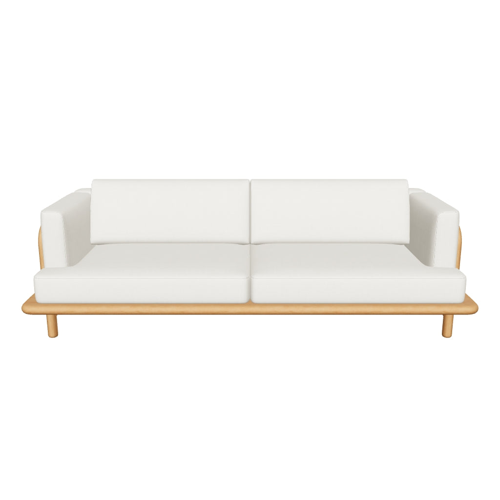 3-Sitzer-Sofa aus massivem, FSC-zertifiziertem Teakholz mit modernem Design und 230 cm Breite, perfekt für den Außenbereich.