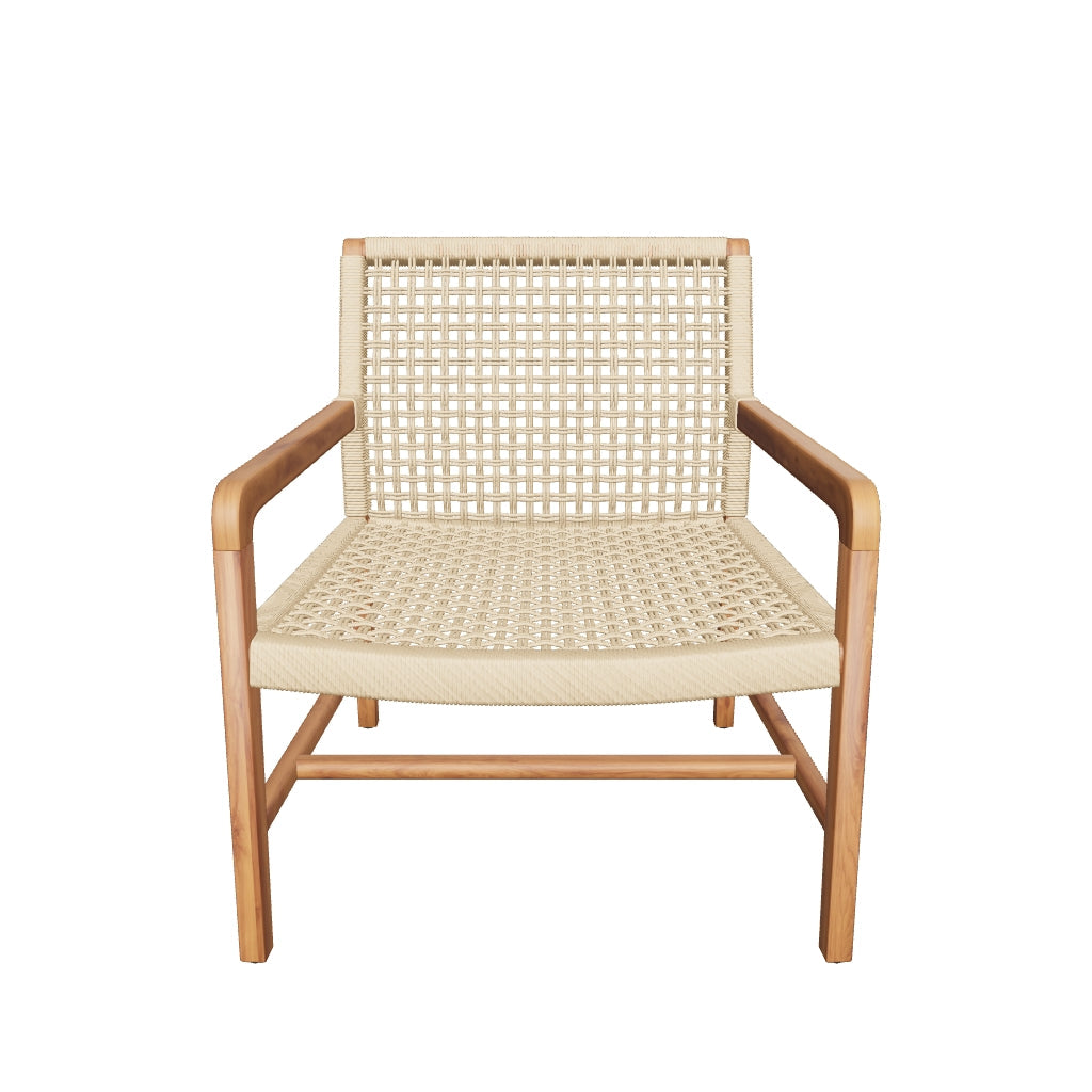 Sabolla Sessel aus hochwertigem Teakholz mit zeitlosem Design und natürlicher Holzmaserung.