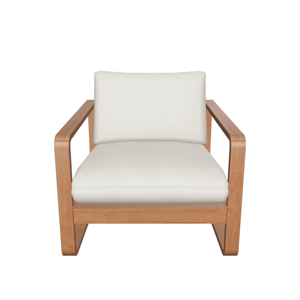 Sacaleta Sessel aus robustem, FSC-zertifiziertem Eukalyptusholz mit modernem und zeitlosem Design.