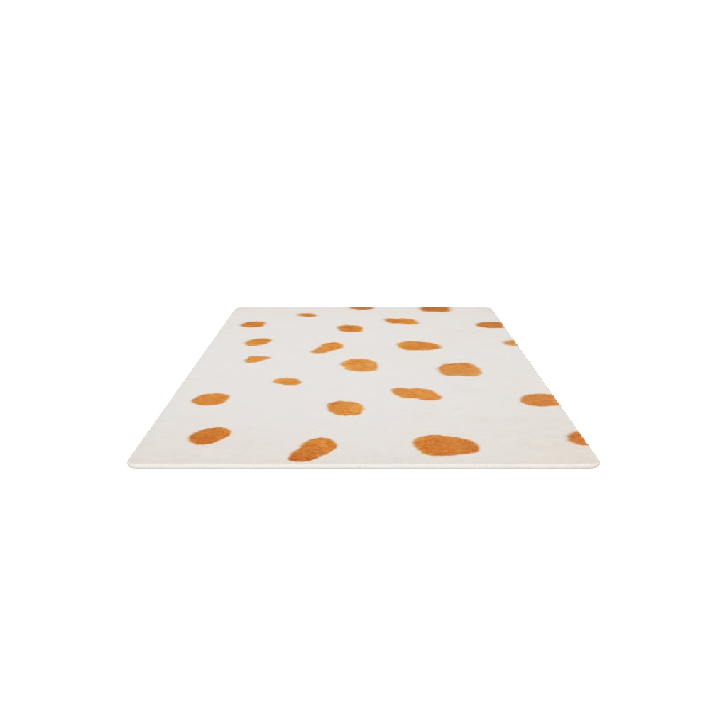 Beigefarbener Baumwollteppich Tandani mit Gepardendesign in Orange, 90 x 150 cm in Mehrfarbig präsentiert im Onlineshop von KAQTU Design AG. Teppich ist von Kave Home