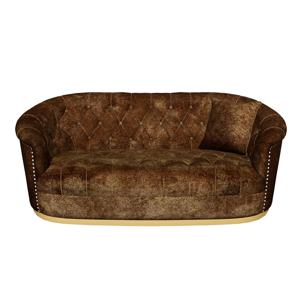 Elegantes 2er-Sofa mit Panther-Muster, weichem Stoff und stabilen Holzbeinen – ein stilvoller Blickfang für Ihr Zuhause.