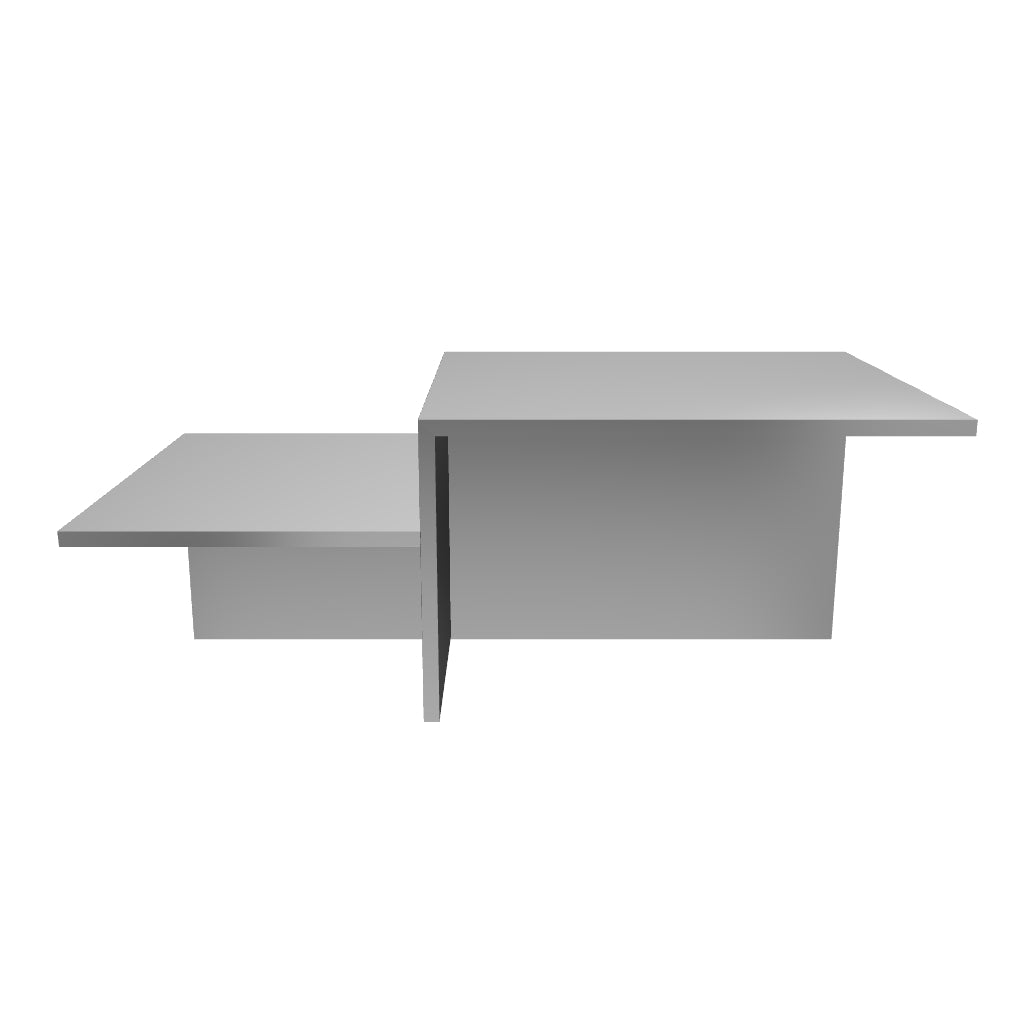 Moderner Ferm Living Couchtisch aus sandfarbenem Kalkstein.