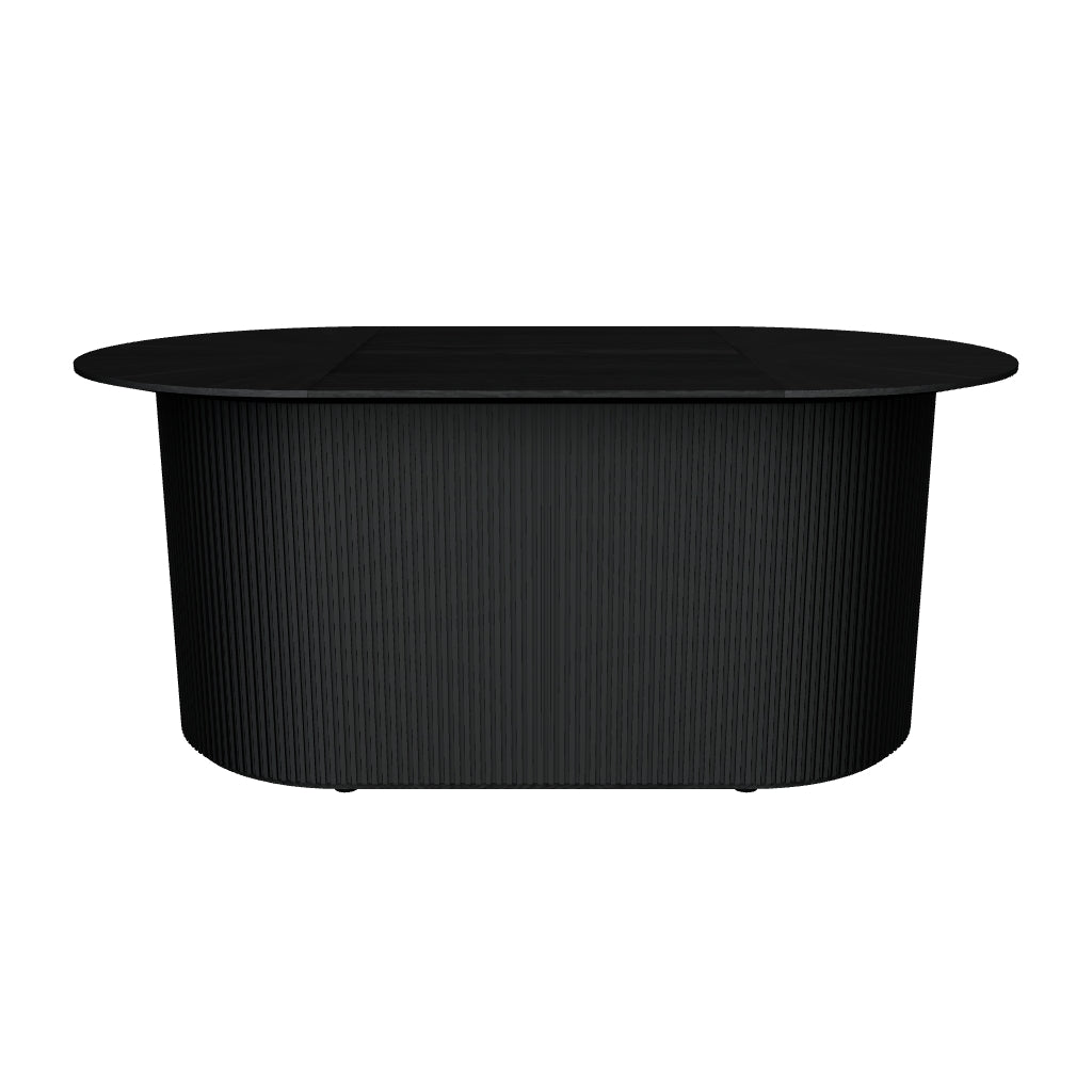 Eleganter Podia Tisch von Ferm Living: Stilvolles Design mit Stauraum, aus Eschenfurnier, ideal für moderne Wohnräume.
