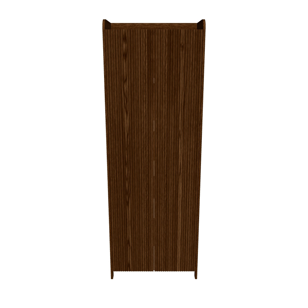 Eleganter, schmaler Schrank aus Eichenfurnier mit Rillen-Design, ideal für vielseitige Aufbewahrung in jedem Raum.