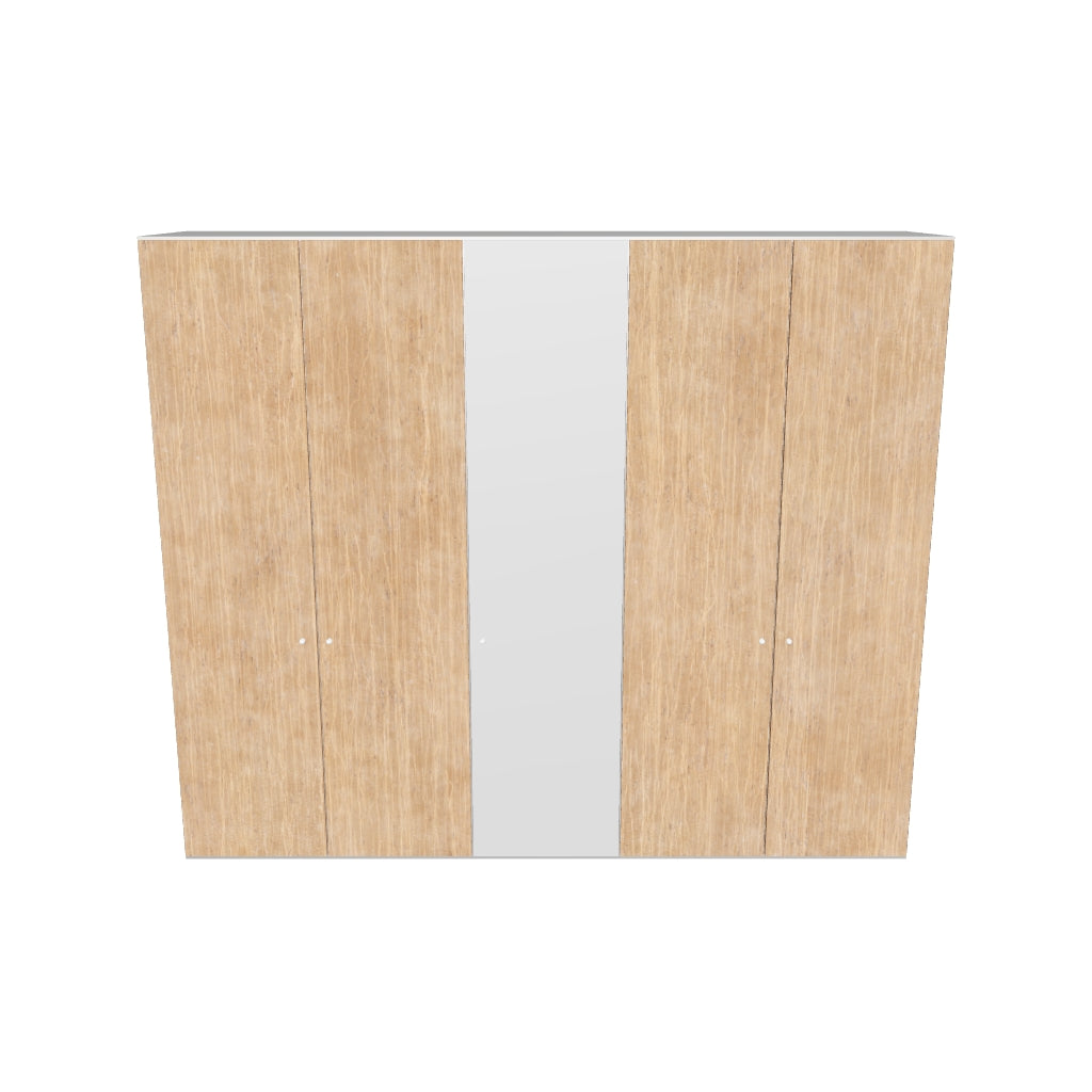 Eleganter Jutzler Drehtürenschrank, 5 Türen, Eiche mit Spiegel.