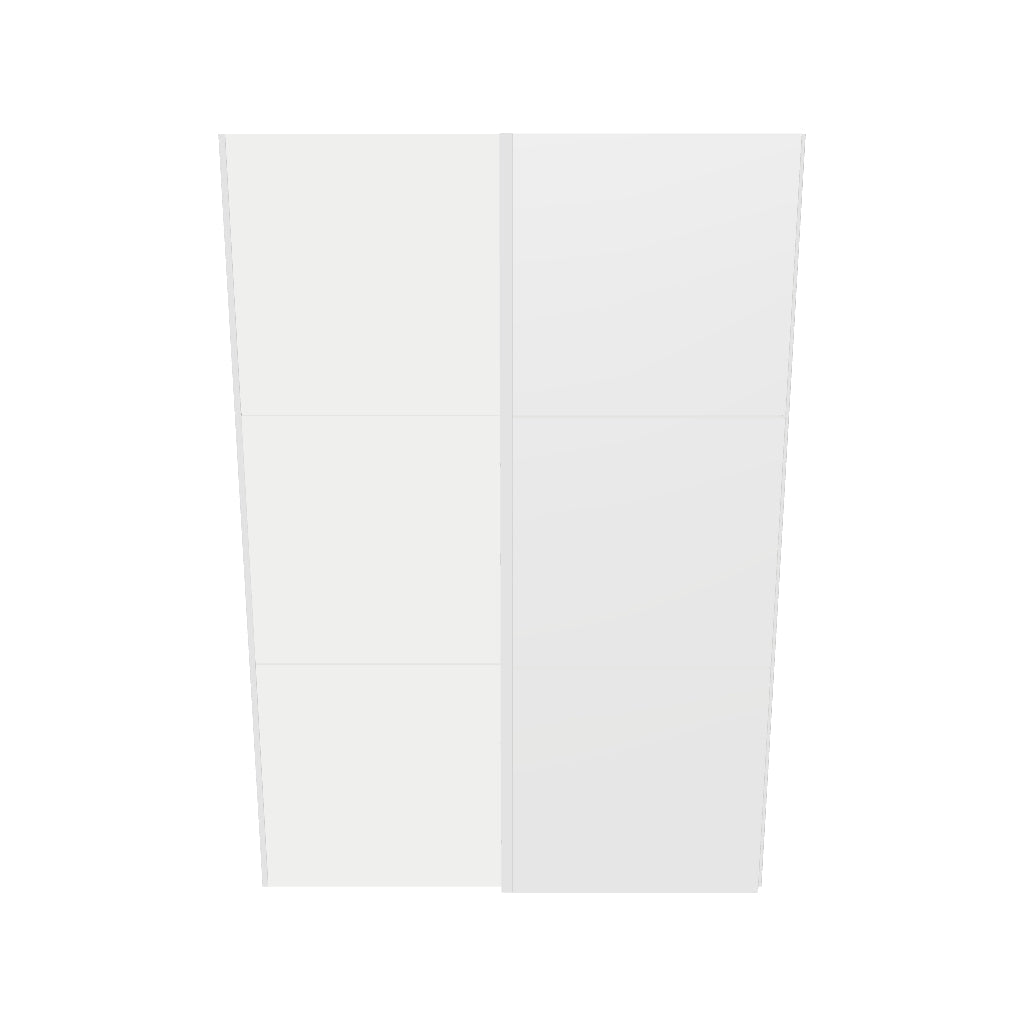 Eleganter Schwebetürenschrank in Cremeweiß mit Spiegel, individuell konfigurierbar, stabil und einfach aufzubauen.