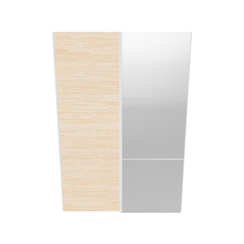 Eleganter Schwebetürenschrank von Jutzler in Eiche/Spiegel, individuell konfigurierbar, stabil und funktional.