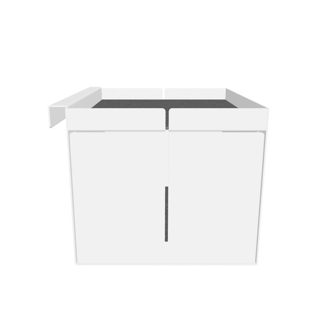Praktische, moderne Bettablage in Weiß von Müller Möbelwerkstätten.