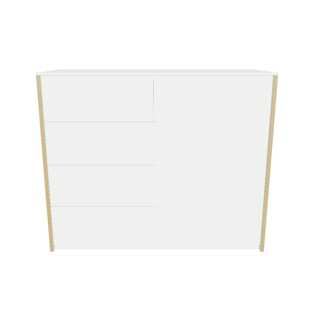 Elegantes Sideboard mit 120 cm Breite, kratzfestem Melamin, vielseitigen Farben und modernem Design.