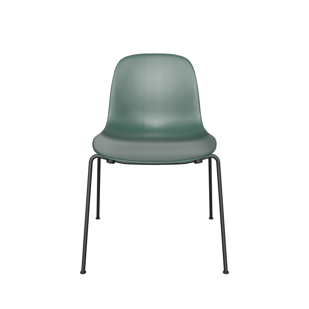 Stilvoller Form Stapelstuhl von Normann Copenhagen mit Stahlbasis.