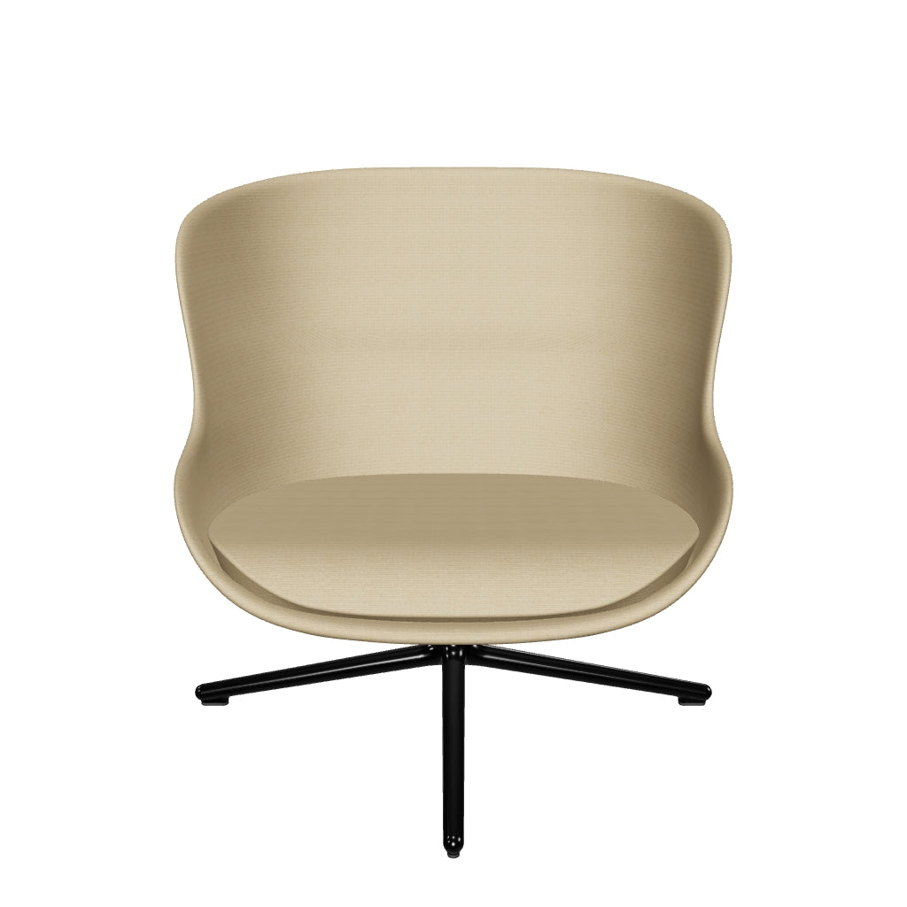 Der Hyg Lounge Drehsessel von Normann Copenhagen vereint skandinavische Gemütlichkeit mit modernem Design und bietet vielseitige Polsteroptionen.