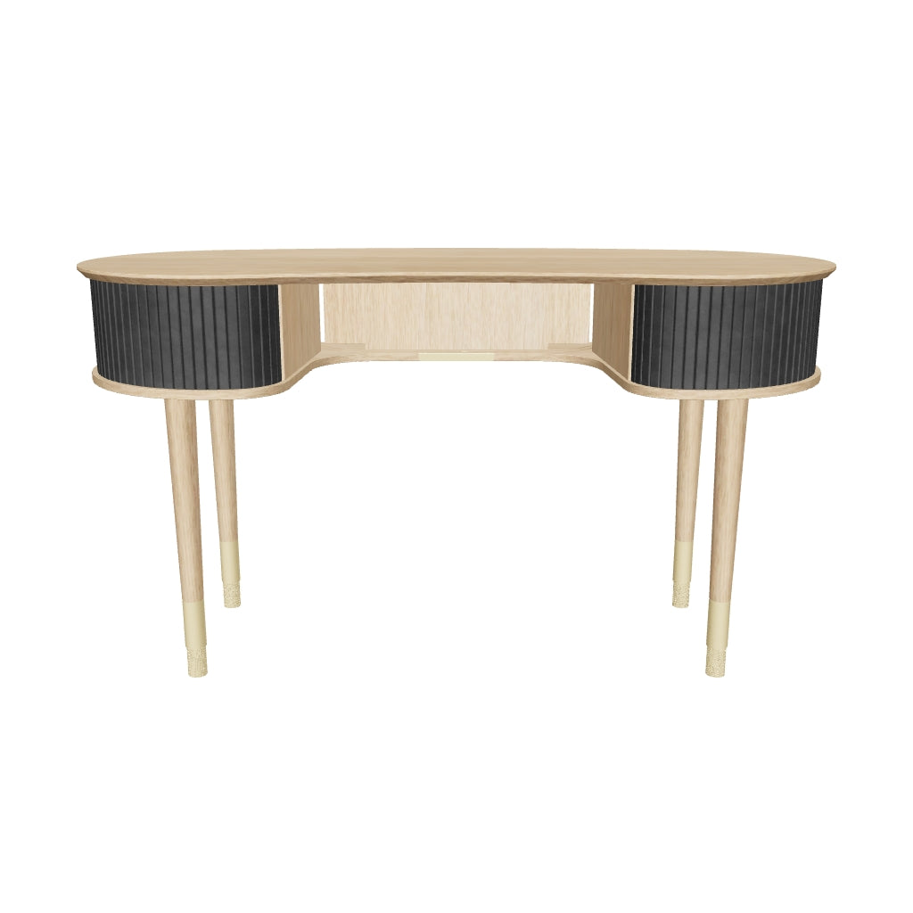 Eleganter Audacious Schreibtisch in Charcoal von Umage, ideal für stilvolle Büros, vereint Funktionalität und modernes Design.