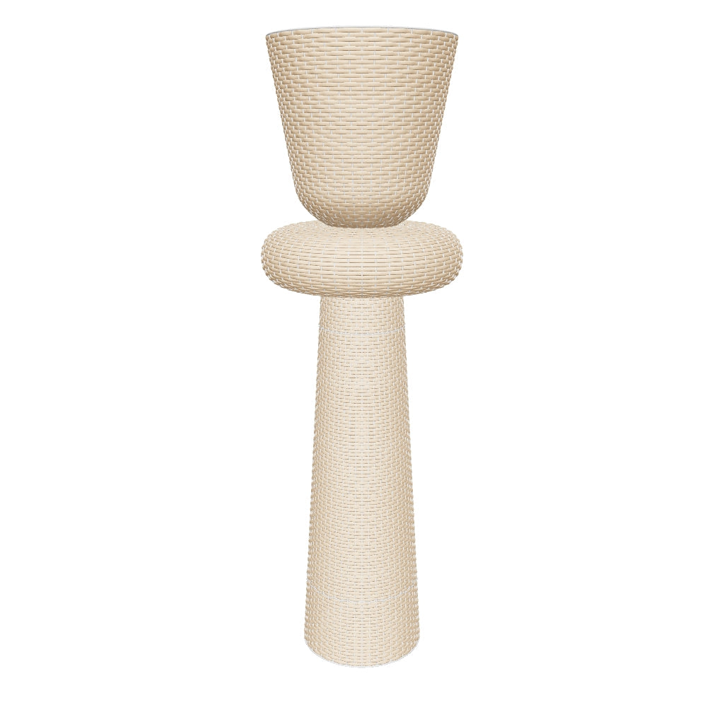 Stehlampe Neuda aus Rattan mit hellem Finish in Natur präsentiert im Onlineshop von KAQTU Design AG. Stehleuchte ist von Kave Home