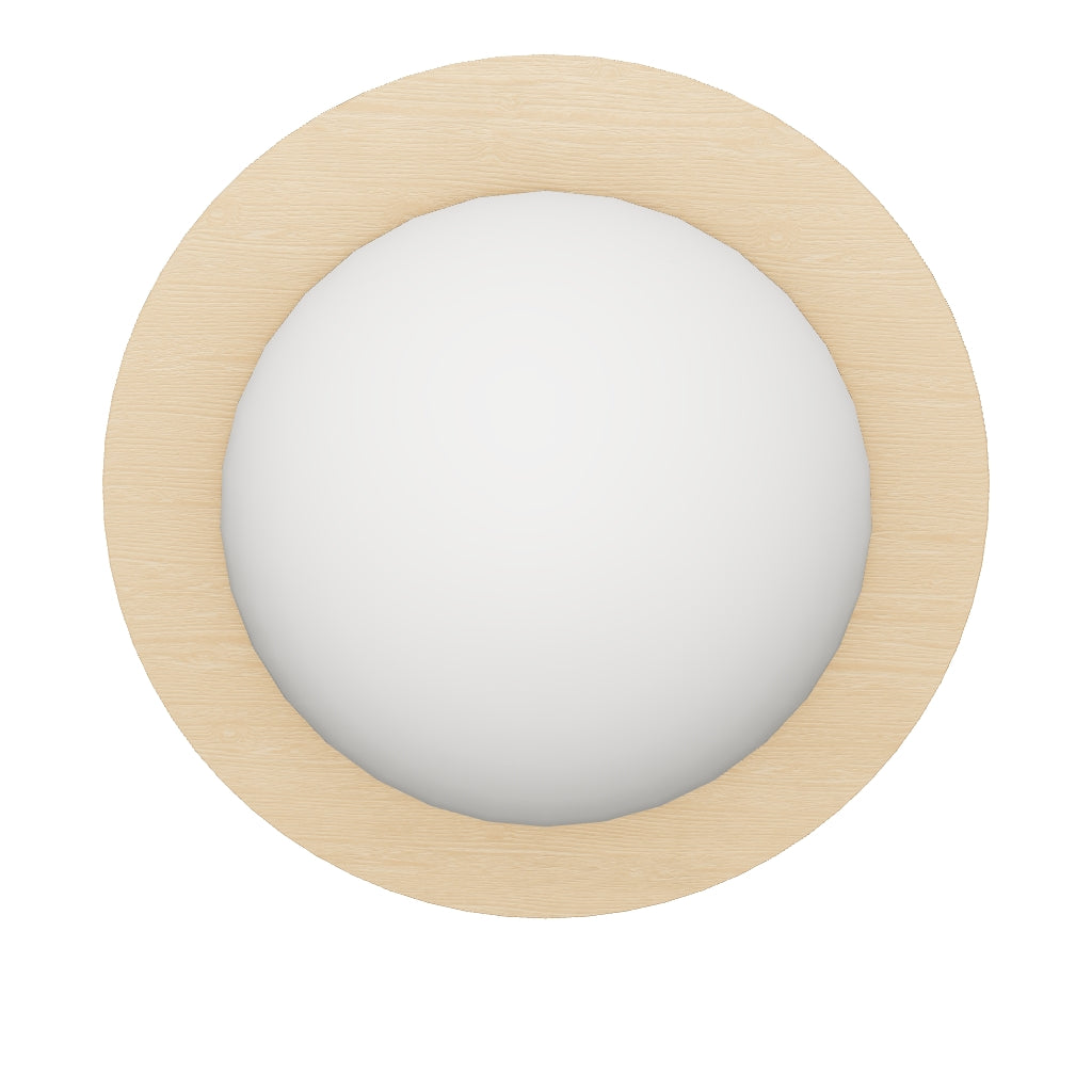 Deckenleuchte Novae aus gebürstetem Stahl in dunkler Holzoptik und mattiertem Glas, Ø 40 cm in Hellbraun präsentiert im Onlineshop von KAQTU Design AG. Lampenschirm ist von Kave Home