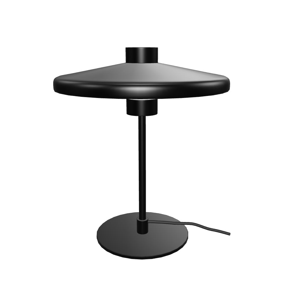Tischlampe Nuvira aus schwarzem satiniertem Metall in Schwarz präsentiert im Onlineshop von KAQTU Design AG. Tischleuchte ist von Kave Home