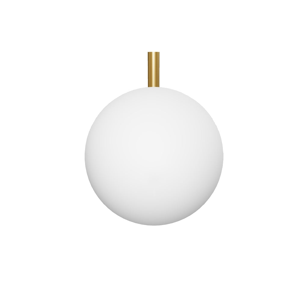 Wandleuchte Brisia aus Metall mit gebürstetem Messing-Finish und Armen sowie einer mattierten Glaskugel Ø 15 cm in Gold, Weiss präsentiert im Onlineshop von KAQTU Design AG. Wandleuchte ist von Kave Home