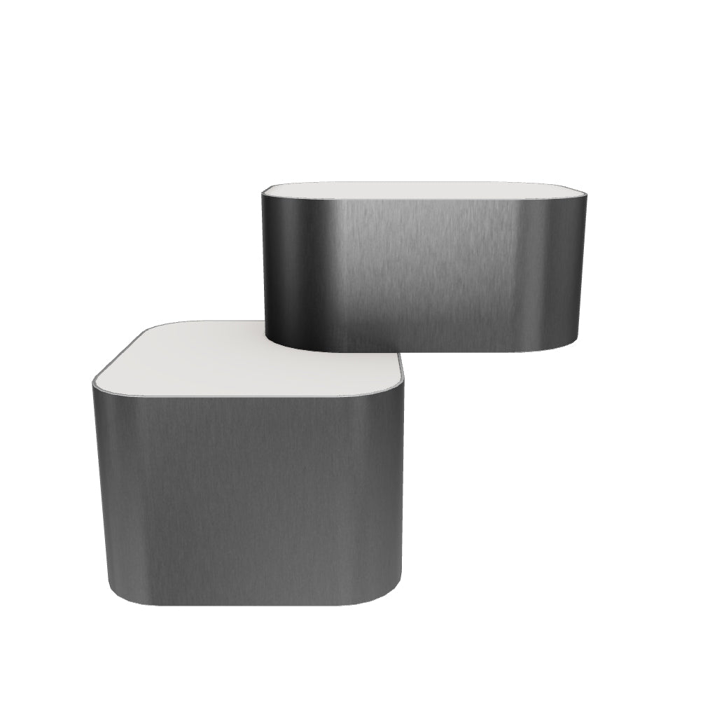 Tischlampe Tandan aus grauem Metall mit gebürstetem Finish in Grau, Weiss präsentiert im Onlineshop von KAQTU Design AG. Tischleuchte ist von Kave Home