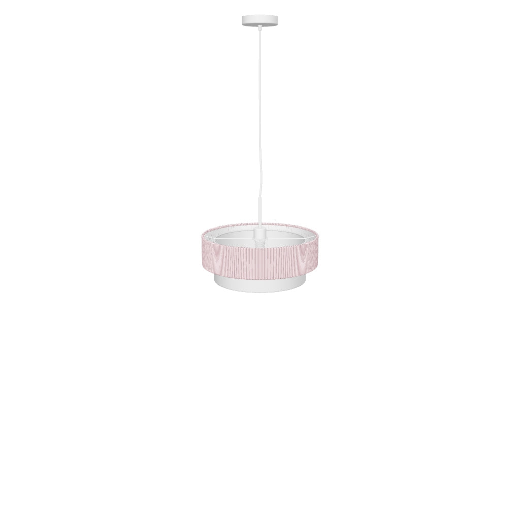 Deckenleuchte Bianella aus Baumwolle und rosafarbenem Cord in Rosa präsentiert im Onlineshop von KAQTU Design AG. Lampenschirm ist von Kave Home