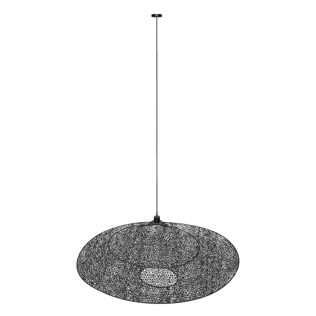 Schwarze Deckenleuchte Makai aus Metall mit modernem Design und einem Durchmesser von 87 cm.