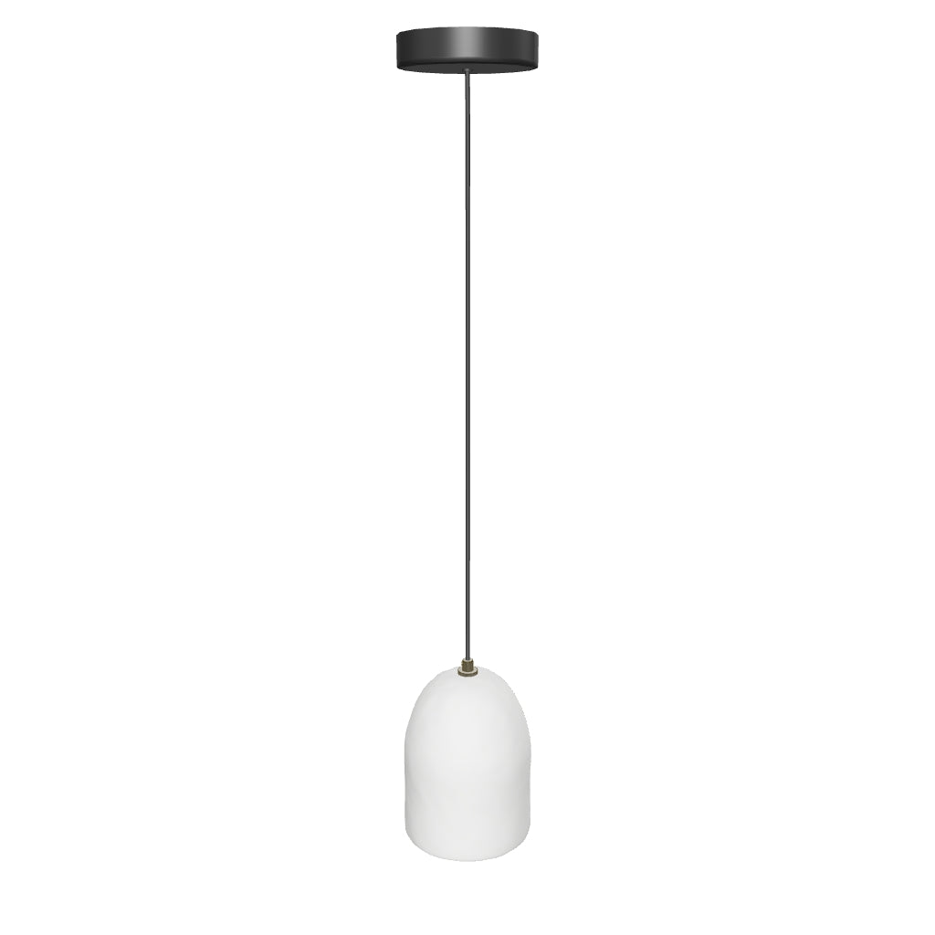 Handgefertigte weiße Deckenlampe Ullaro aus Papiermaché mit einem Durchmesser von 11,5 cm, minimalistisches Design.