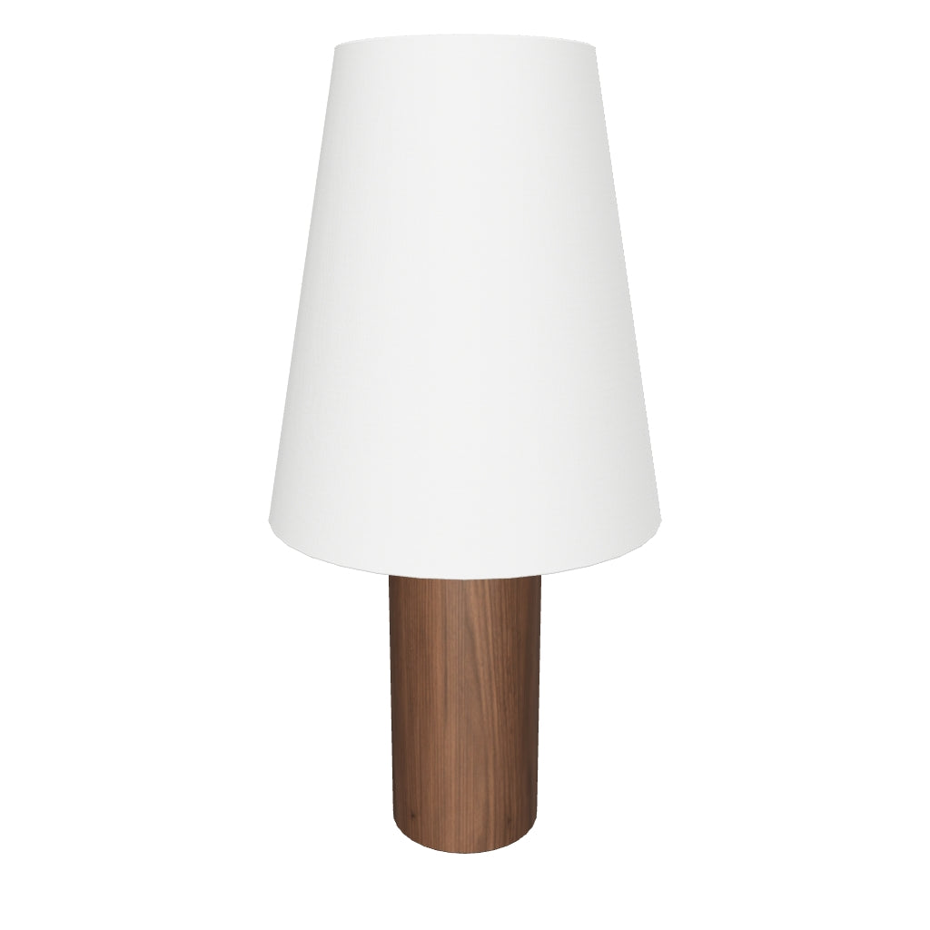 Tischlampe Marga aus massivem Gummibaumholz mit dunklem Finish in Dunkelbraun präsentiert im Onlineshop von KAQTU Design AG. Tischleuchte ist von Kave Home