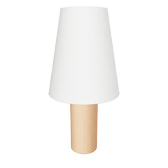 Marga table lamp made of solid rubberwood with a natural finish