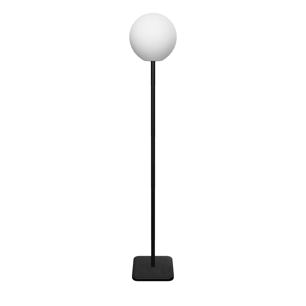 Schwarze Outdoor-Solar-Stehlampe aus Stahl, 120 cm hoch, modernes Design für nachhaltige Außenbeleuchtung.