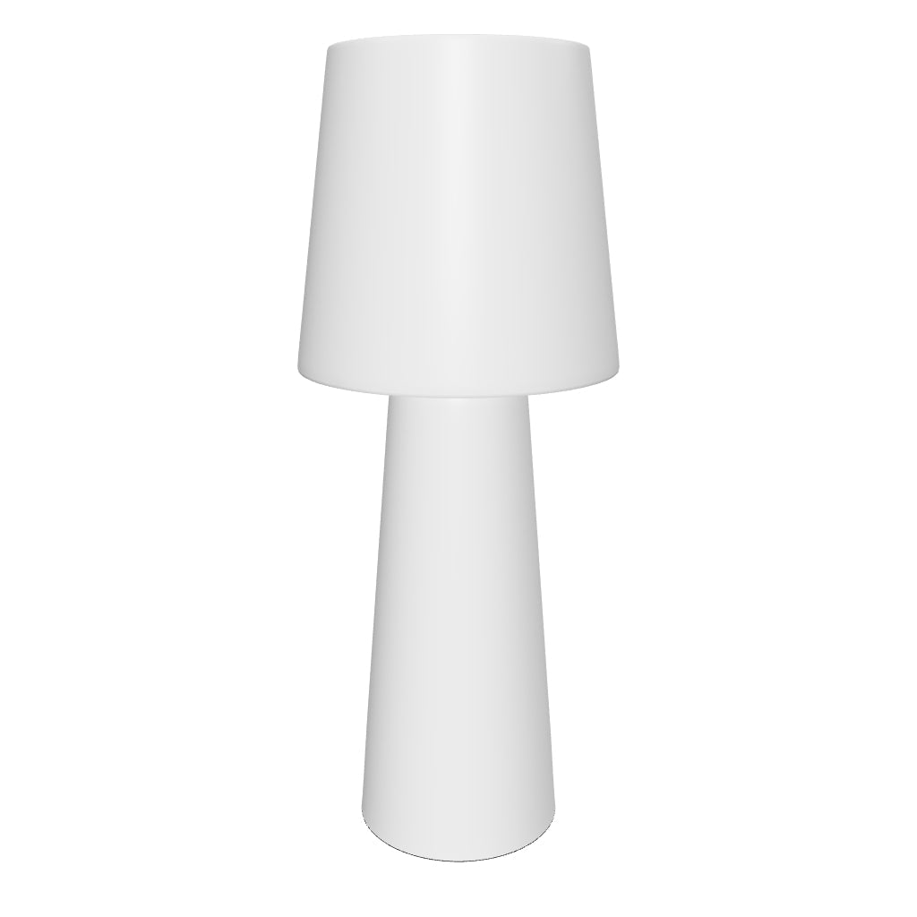 Große Arenys Outdoor-Tischlampe aus Metall mit weißem Lack, modern und wetterfest.