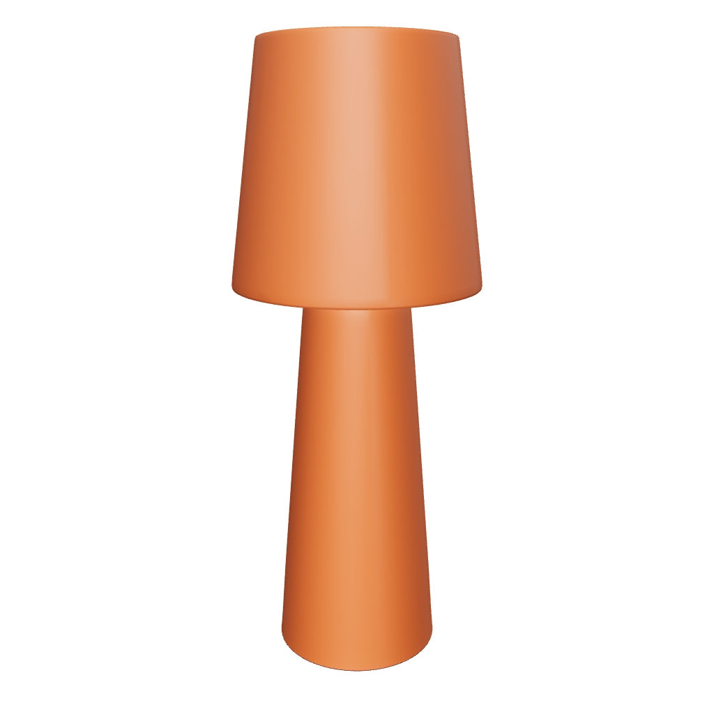 Große Arenys Outdoor Tischlampe aus Metall mit terrakottafarbenem Finish, ideal für stilvolle Außenbereiche.