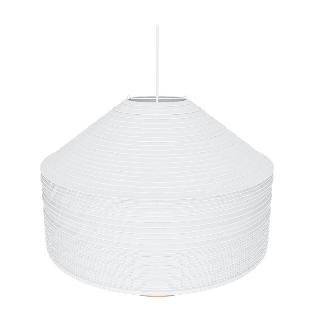 Lampenschirm Hila aus weißem Papier und hellem Naturholzfurnier, rundes Design mit 30 cm Durchmesser, ideal für Deckenleuchten.