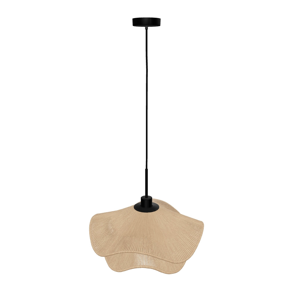 Lampenschirm aus Jute mit 50 cm Durchmesser und natürlichem Design, ideal für moderne Pendelleuchten.