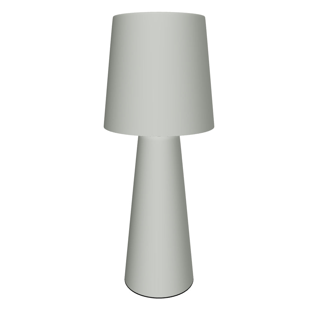 Große Arenys Outdoor Tischlampe aus Metall mit grauem Lackfinish, modernes und wetterfestes Design für vielseitige Nutzung im Innen- und Außenbereich.