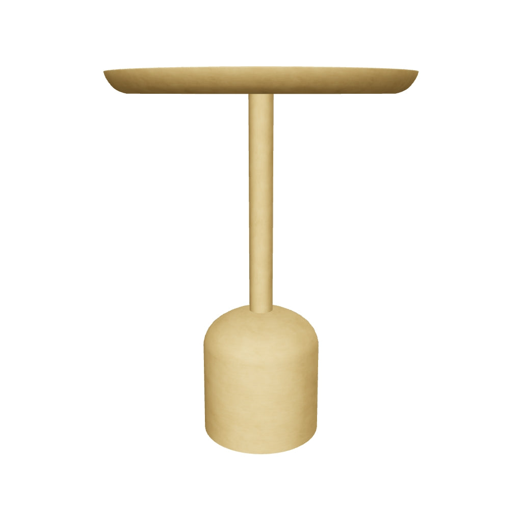 Runder Beistelltisch Adaluz aus goldfarbenem Metall mit einem Durchmesser von 37 cm, modernes und minimalistisches Design.