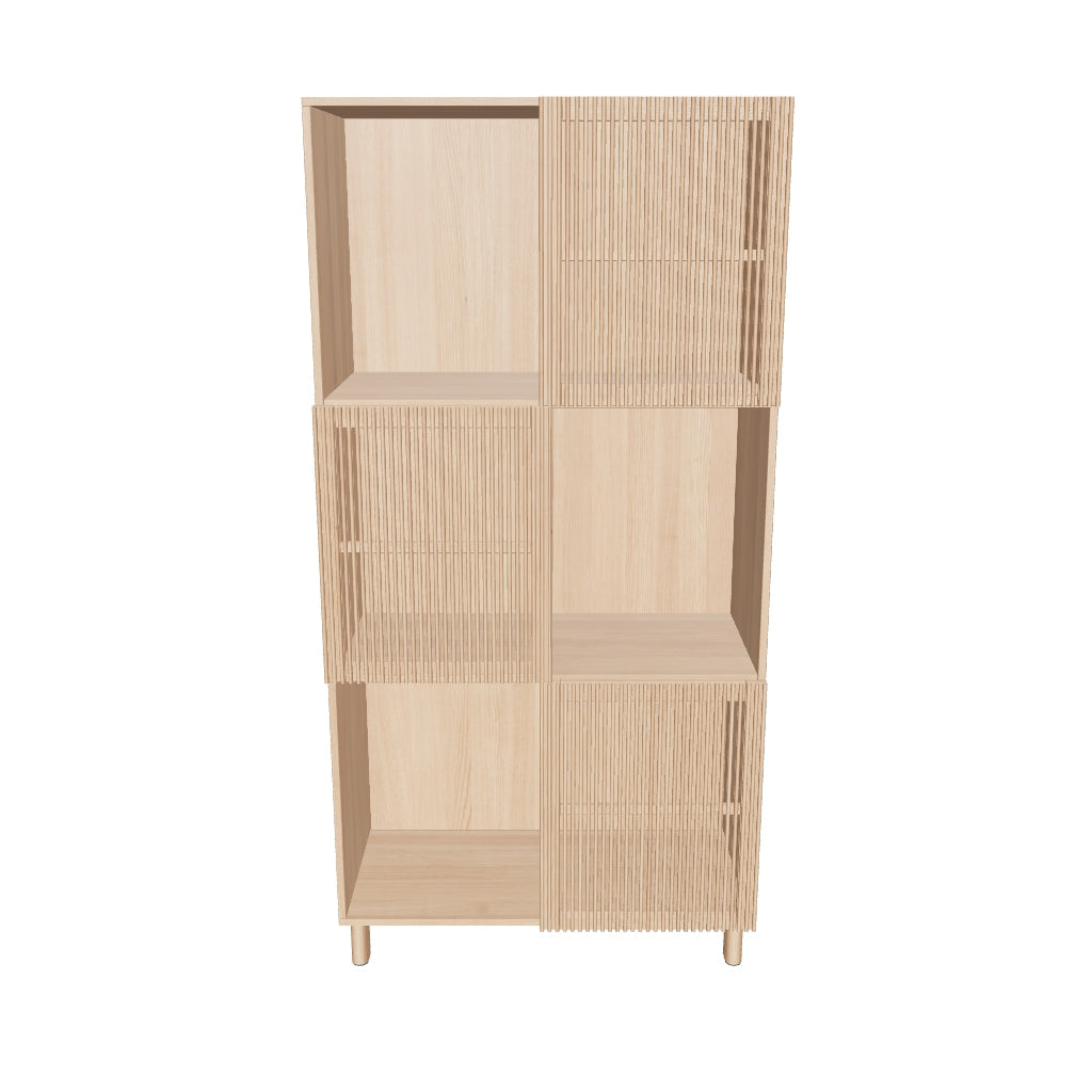 3D-Modell des eleganten Beyla Regals aus Eichenholz, 84,5 x 170 cm, FSC-zertifiziert, von Kave Home.