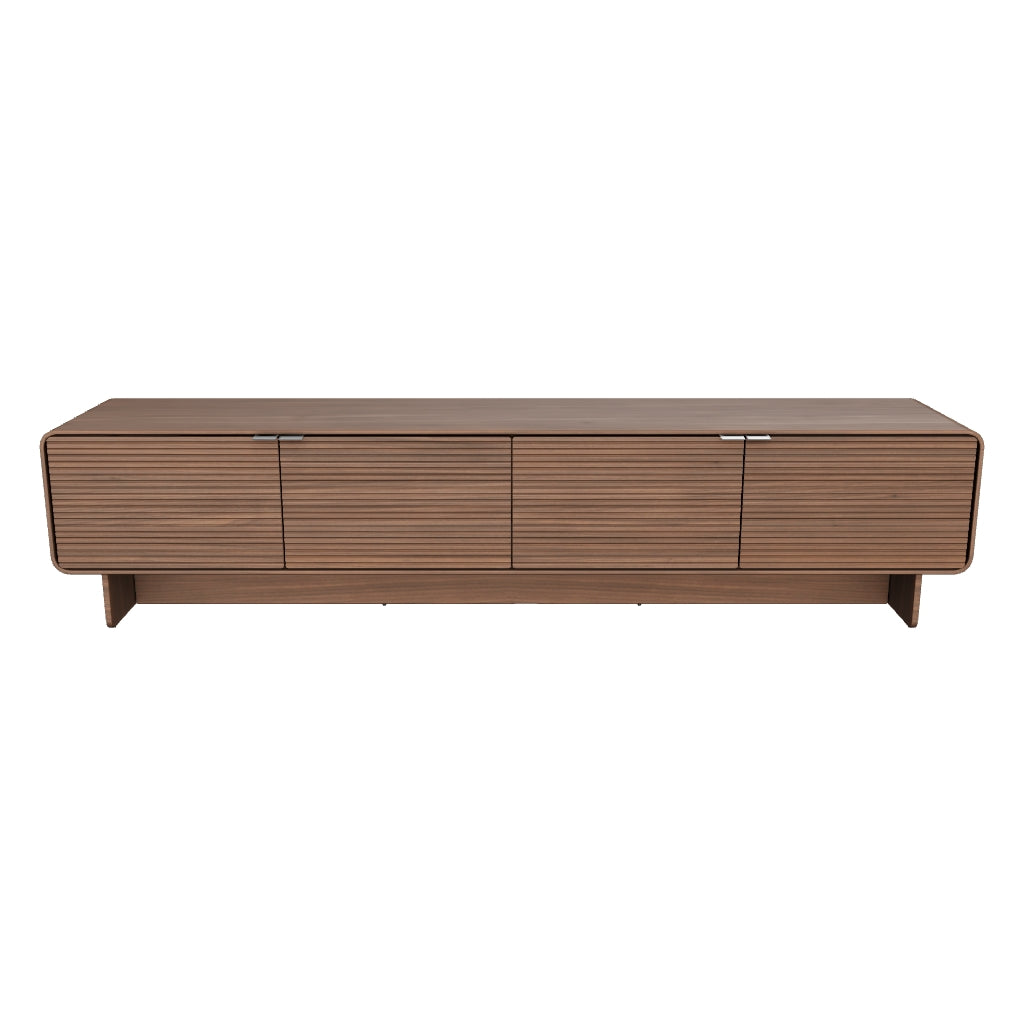 TV-Möbel Norlen mit 4 Türen aus Nussbaumfurnier FSC Mix Credit 200 x 46 cm in Dunkelbraun präsentiert im Onlineshop von KAQTU Design AG. TV-Möbel ist von Kave Home