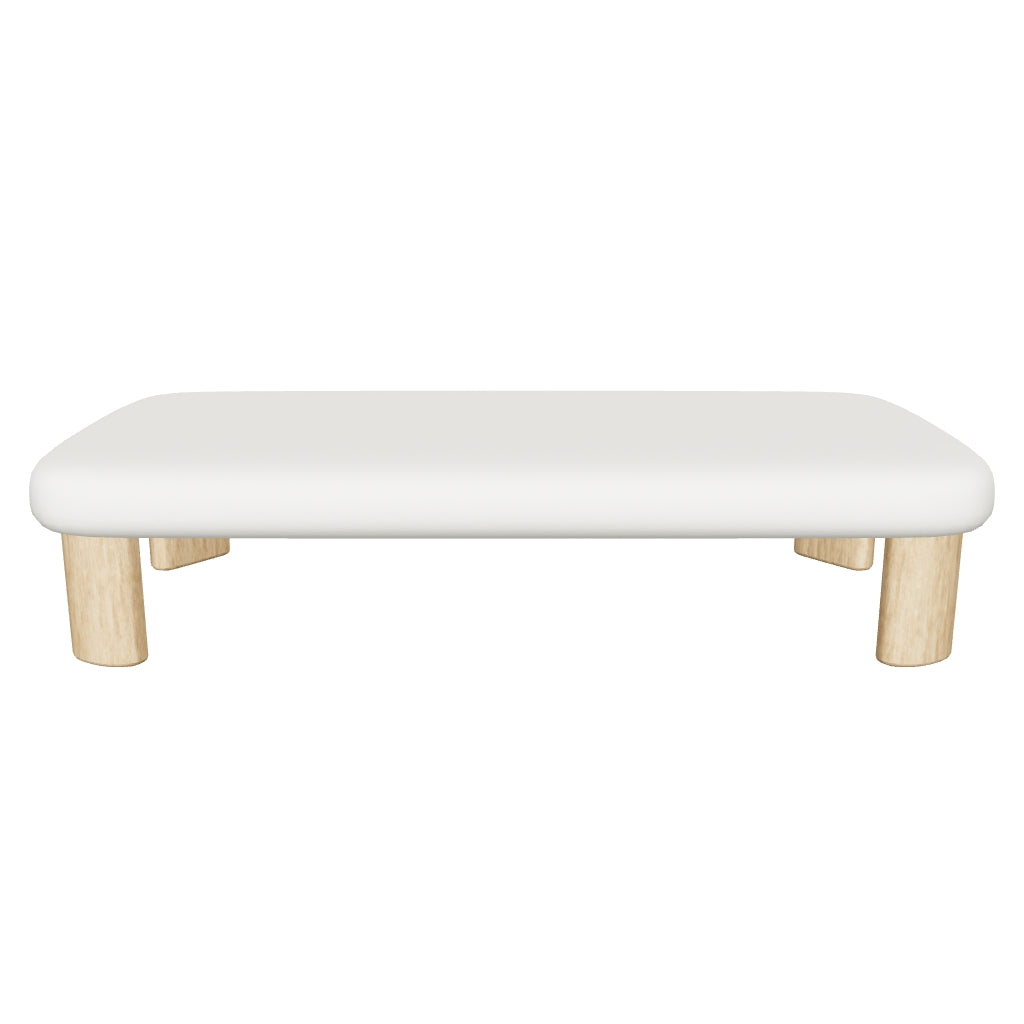 Couchtisch Labra aus Zement und Akazienholz, 140 x 70 cm, mit modernem Design und natürlicher Holzmaserung für vielseitige Wohnräume.