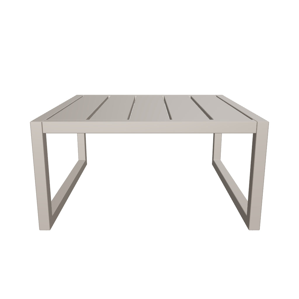 Grüner Beistelltisch Comova aus Aluminium, 60 x 60 cm, ideal für den Außenbereich, mit schlichtem und modernem Design.