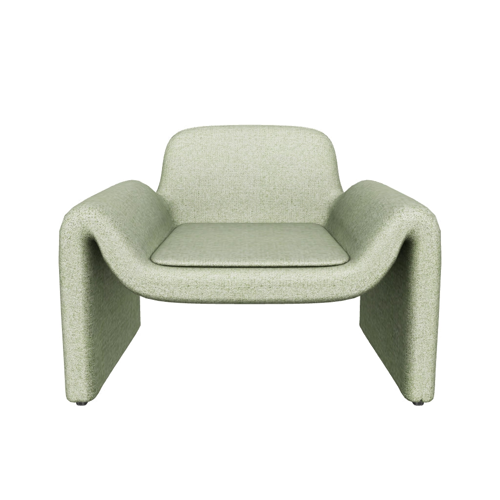 Sessel Melvia mit grüner Chenille in Hellgrün präsentiert im Onlineshop von KAQTU Design AG. Sessel ist von Kave Home