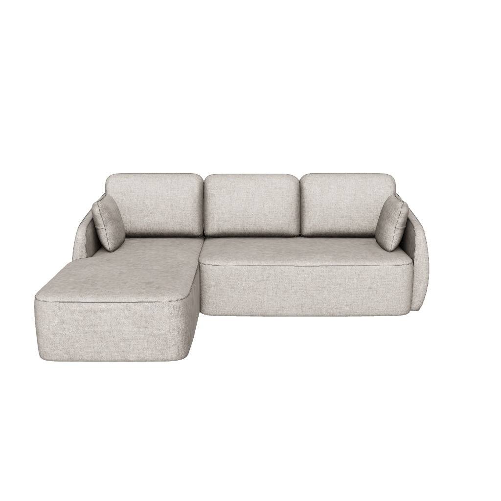 3-Sitzer-Bettsofa Laira in taupefarbener Chenille und Chaiselongue links, 246 cm, FSC Mix Credit in Taupe präsentiert im Onlineshop von KAQTU Design AG. Bettsofa ist von Kave Home