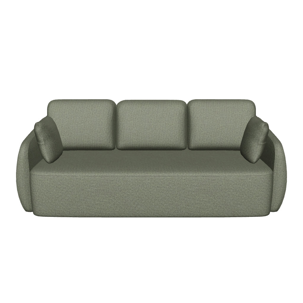 3-Sitzer-Bettsofa Laira in dunkelgrüner Chenille, 218 cm, FSC Mix Credit in Dunkelgrün präsentiert im Onlineshop von KAQTU Design AG. Bettsofa ist von Kave Home