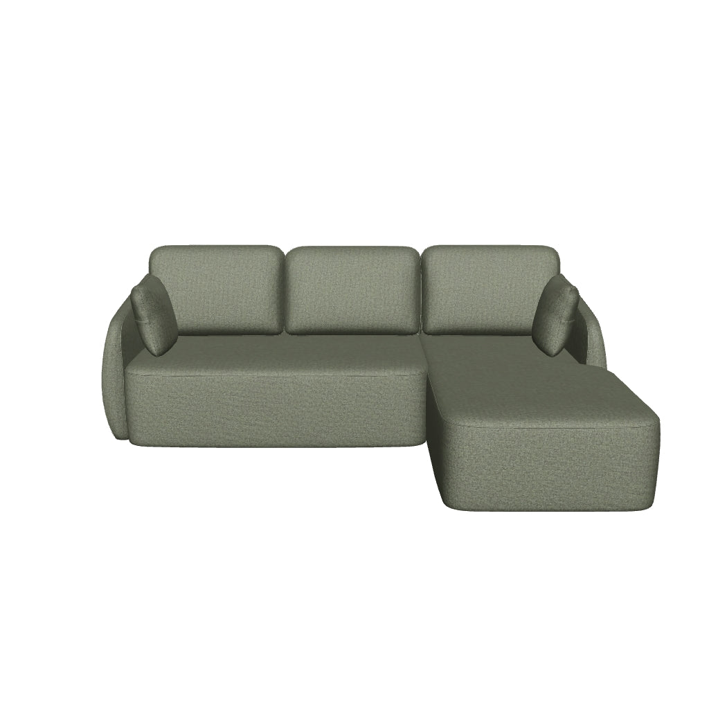 3-Sitzer-Bettsofa Laira in dunkelgrüner Chenille und Chaiselongue rechts, 246 cm, FSC Mix Credit in Dunkelgrün präsentiert im Onlineshop von KAQTU Design AG. Bettsofa ist von Kave Home