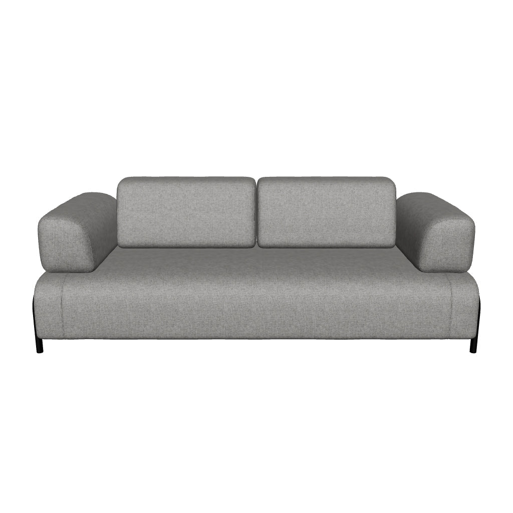 Dunkelgraues 3-Sitzer Sofa mit modernem Design, 232 cm breit, ideal für stilvolle Wohnräume.