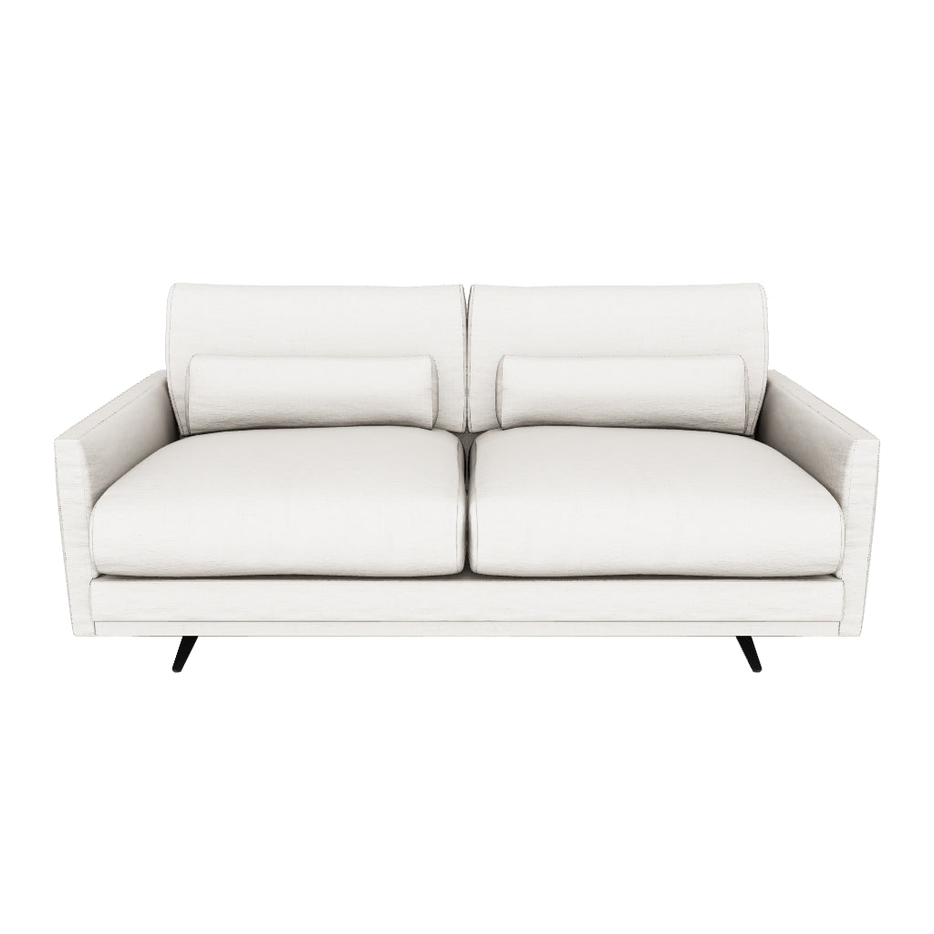 2-Sitzer-Sofa Veliro aus beiger Chenille mit schwarzen Stahlbeinen, 210 cm FSC Mix Credit in Beige präsentiert im Onlineshop von KAQTU Design AG. 2er Sofa ist von Kave Home