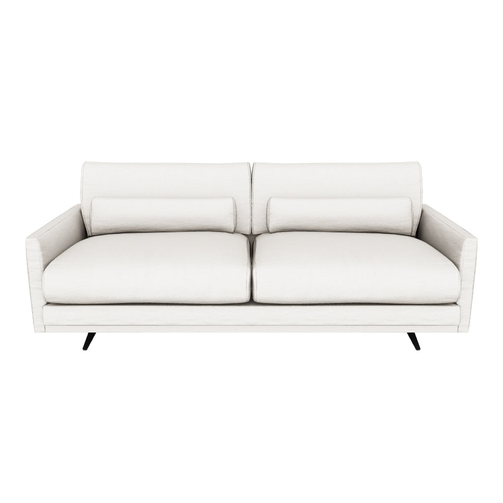 3-Sitzer-Sofa Veliro aus beiger Chenille mit schwarzen Stahlbeinen, 240 cm, FSC Mix Credit in Beige präsentiert im Onlineshop von KAQTU Design AG. 3er Sofa ist von Kave Home