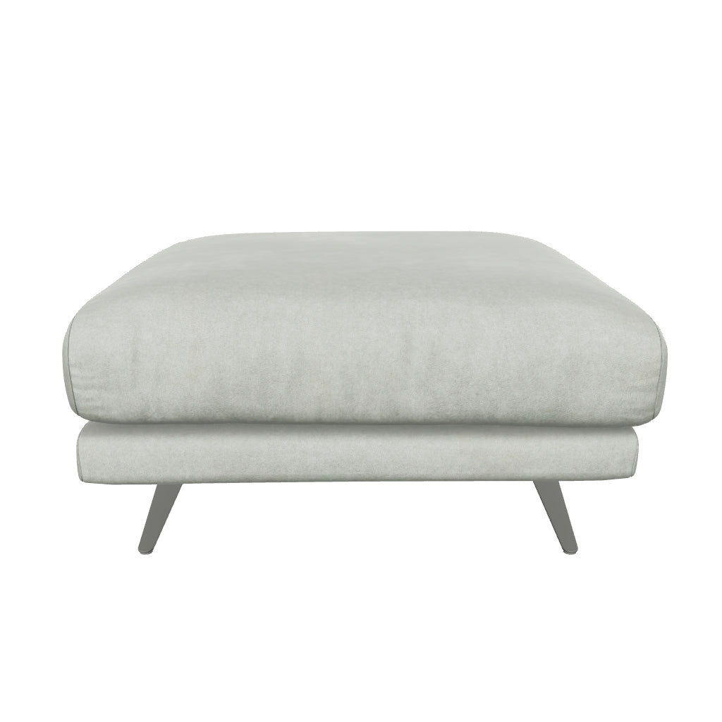 Fussablage Veliro mit grünem Samt und Stahlbeinen mit schwarzem Finish, 85 x 90 cm, FSC Mix Credit in Grün präsentiert im Onlineshop von KAQTU Design AG. Pouf ist von Kave Home