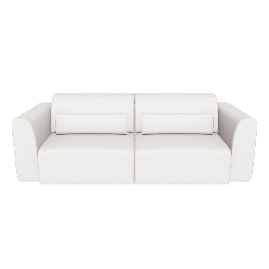 3-Sitzer-Sofa Lares mit elektrisch ausfahrbaren Sitzen und verstellbarer Kopfstütze in beiger Chenille, 240 cm in Beige präsentiert im Onlineshop von KAQTU Design AG. 3er Sofa ist von Kave Home