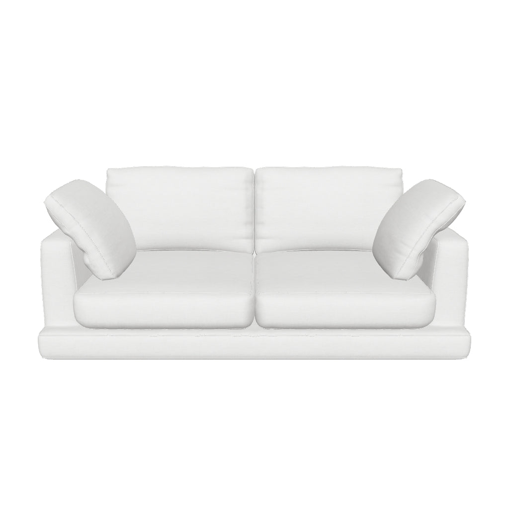 Weißes 3-Sitzer-Sofa Gala, 210 cm breit, modernes Design mit pflegeleichtem Stoffbezug.