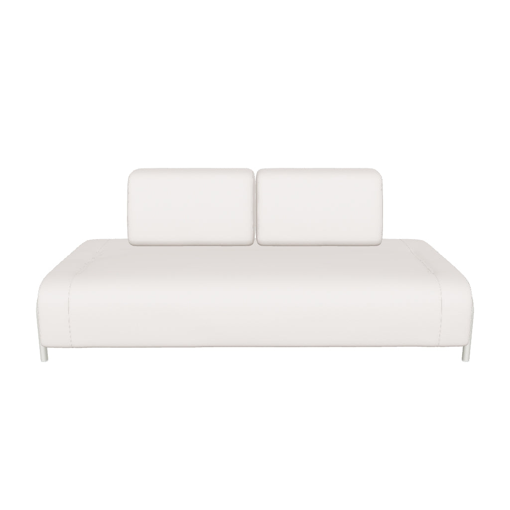 2-Sitzer-Modul Compo aus Chenille in Ecru mit beigem Metallgestell 200 cm FSC Mix Credit in Ecru präsentiert im Onlineshop von KAQTU Design AG. 2er Sofa ist von Kave Home